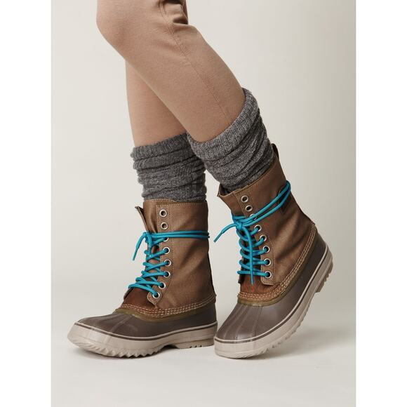 Sorel Women's Premium Insulated Waterproof Canvas Boots Brown/Tan Size 7 - Picture 1 of 8